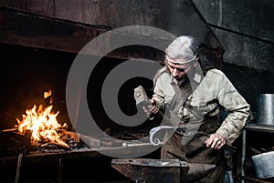 Old blacksmith forge forges metal products