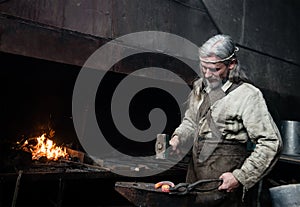 Old blacksmith forges detail in the smithy