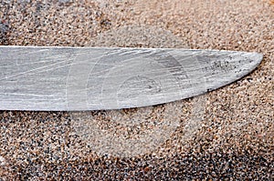 Old blade knife and whetstone