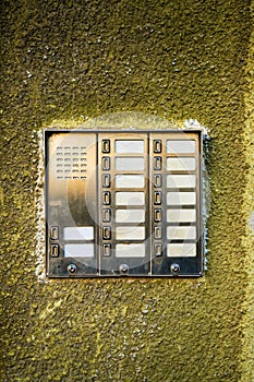 Old blank intercom device mockup