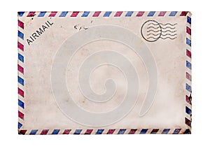 Old blank post card white background photo