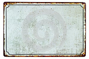 Rusty blank metal sign photo