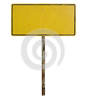 Old blank traffic sign