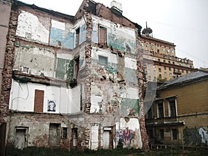 Old blasted building