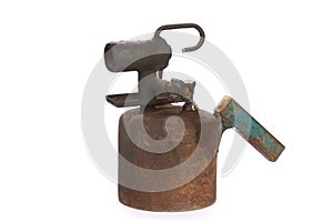 Old blowtorch isolated on a white background