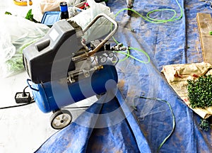 The old blue Air compressor