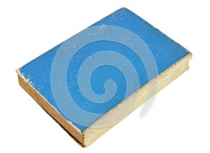 Old blue book isolated on a white