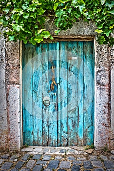 Old blue door