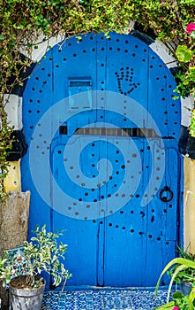 Old Blue door with arch from Sidi Bou Said