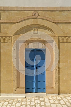 Old Blue door with arch from Tunisia