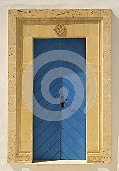 Old Blue door with arch from Tunisia