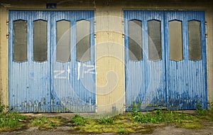 Old blue door with a lot of patina