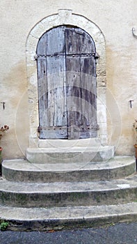 old blue door in lourmarin provence