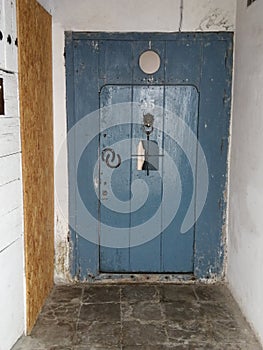 Old blue door of TARIFA- Cadiz-Andalusia-Spain