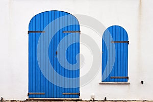 Old blue door and window, Alghero, Sardinia