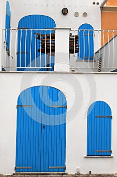 Old blue door and window, Alghero, Sardinia