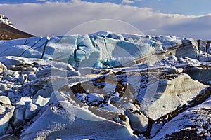 Old Blue Glacial Ice, Svinafellsjokull Glacier, Skaftafell, Iceland.