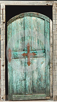 Old blue-green door