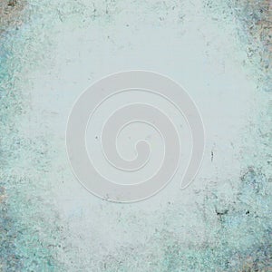 Old blue paper texture background with dark border vignette, distressed wrinkled grunge borders and elegant soft blue