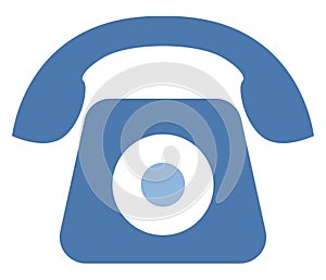 Old blue phone, icon