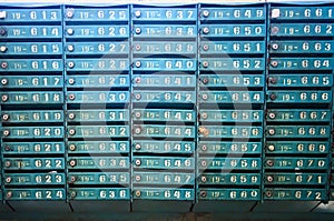 Old post office mail boxes