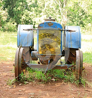 Old blue tractor photo