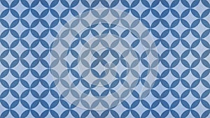 Old blue vintage shabby patchwork mosaic motif tiles stone concrete cement wall texture background with circle diamond rhombus