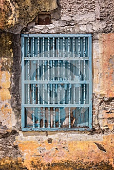 Old blue window in Havana