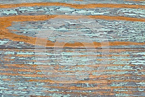 Old blue wooden table with grunge, abstract texture background.