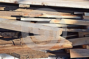 Old boards with rusty nails.