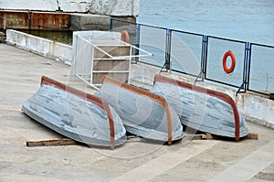 Old boat at beach lifeguard station