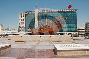 Old boat displayed at Dubai's museum, UAE