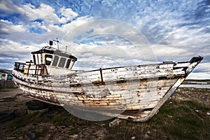 Old Boat on Junk Yard.