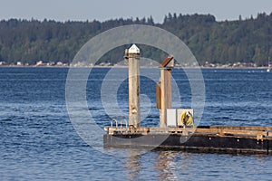 old boat launch floating out in the puget sound