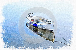 Old boat moored at Arrochar in Argyll and Bute