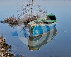 Old boat on Narta lagoon