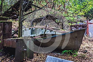 Old boat in Pripyat, Chernobyl Zone