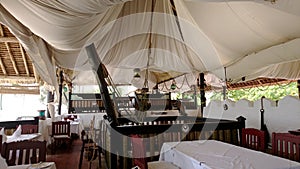 Old Boat or restaurant on the beach in Kanya