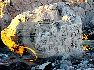 Old Boat in Rocks photo