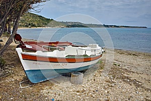 Old Boat at small port, Kefalonia, Ionian islands, Greece