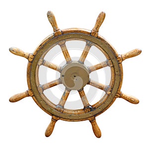 Old boat steering wheel
