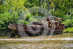 Old boat on the Tigre river Delta. Buenos Aires photo