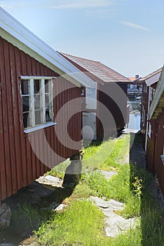 Old boathouses on poles