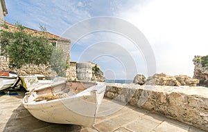 Old Boats and the City Walls in Dubrovnik