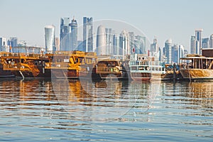 Old boats in Doha