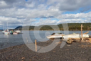 Old boats in the harbour