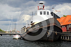 Old boats in Kobenhavn, Copenhagen, Denmark