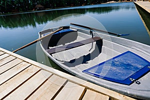 Old boats on a lake, beauty world. Retro style