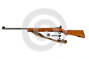Old bolt action rifle isolated