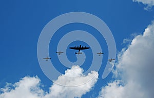 Old bomber and fighter planes